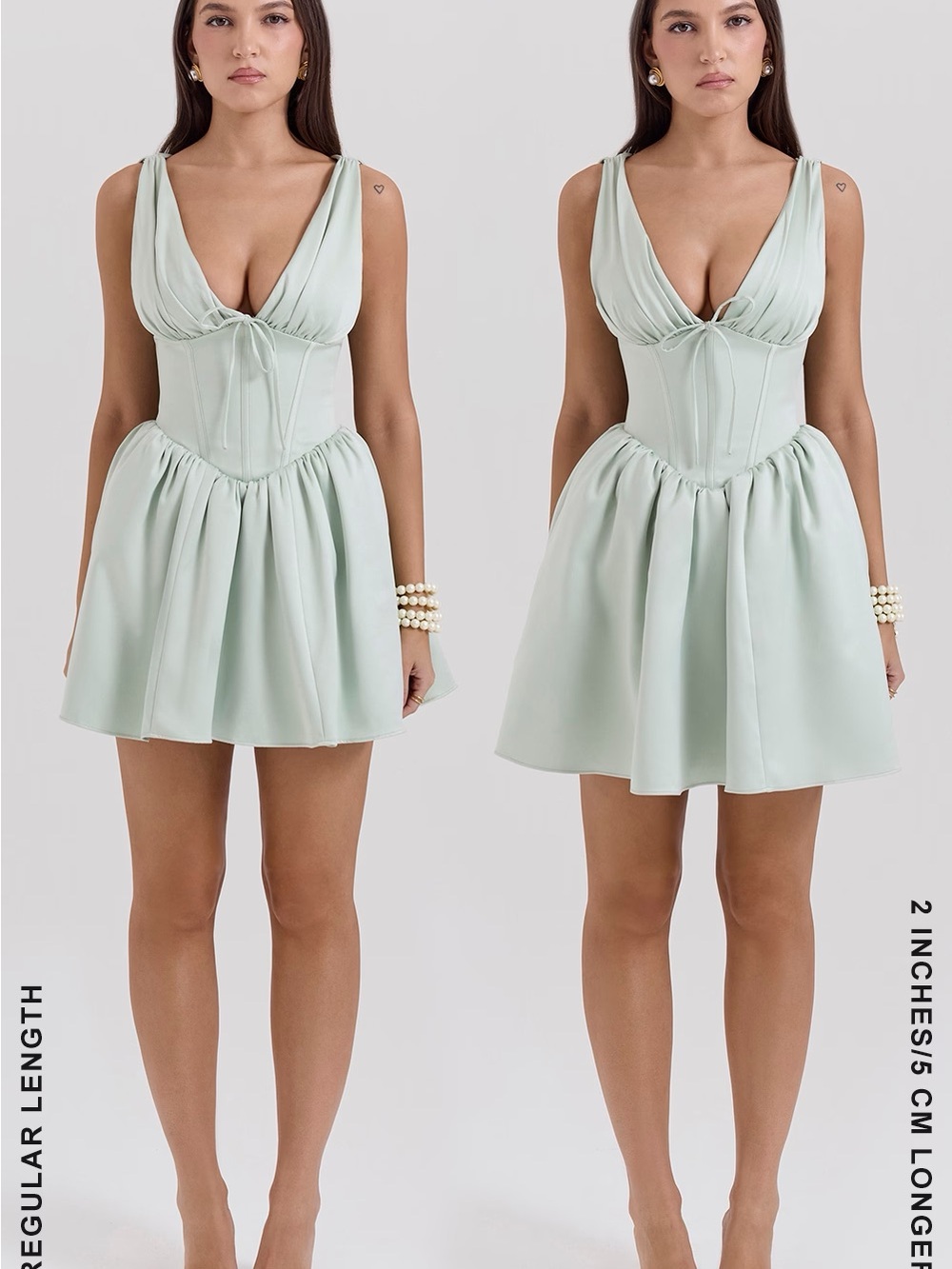 House of CB Mint Green V-Neck Corset Mini Dress - Picture 7 of 13